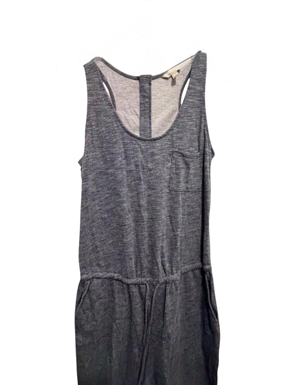 Banana Republic ~ Sleeveless Knit Jumpsuit ~ Heather Gray ~ Drawstring ~ Medium - Picture 3 of 6